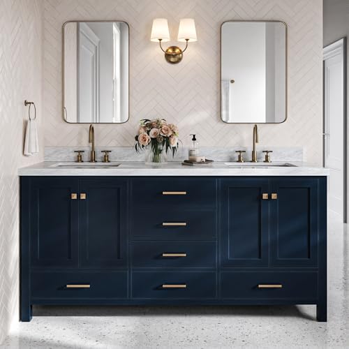 DKB Beckford 72 Inch Bathroom Vanity Double Sink — Midnight
