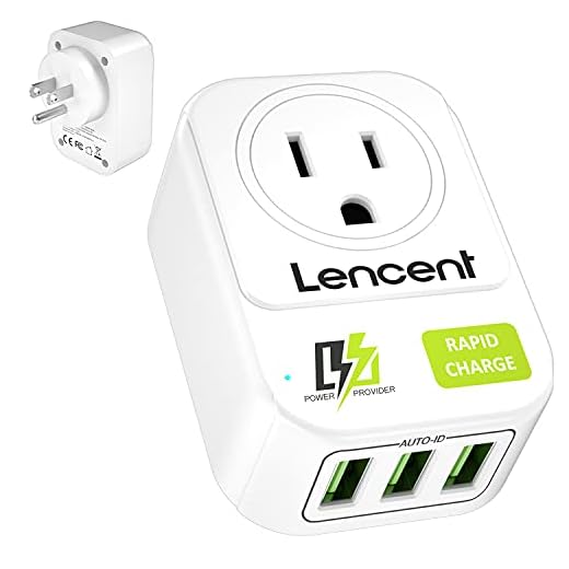 USB Wall Charger, LENCENT Wall Adapter with AC Outlet and 3 USB Ports, Cube Power Strip Extender Plug Expander with Multiple USB Charger, NO Surge Protector for Travel Cruise Ship, Home, Office