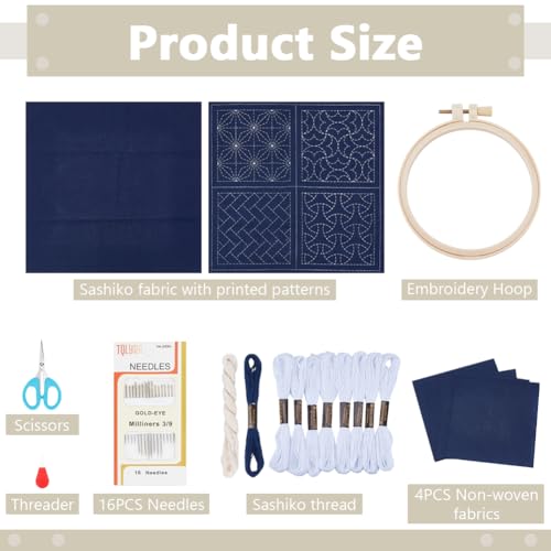 Kit Sashiko créatif : offrez un lot de 4 sous-verres DIY à faire soi-même