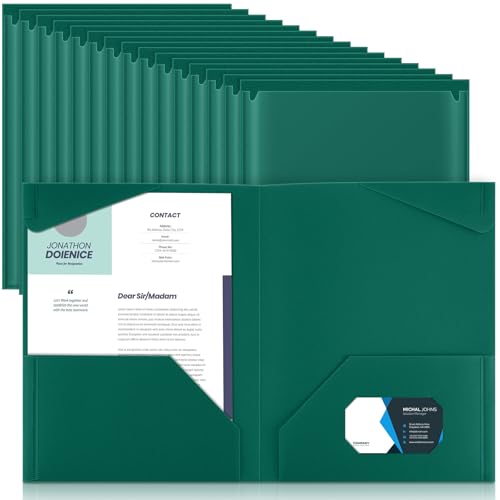Chemises en plastique vert forêt porte-document A4 à poches pour présentation