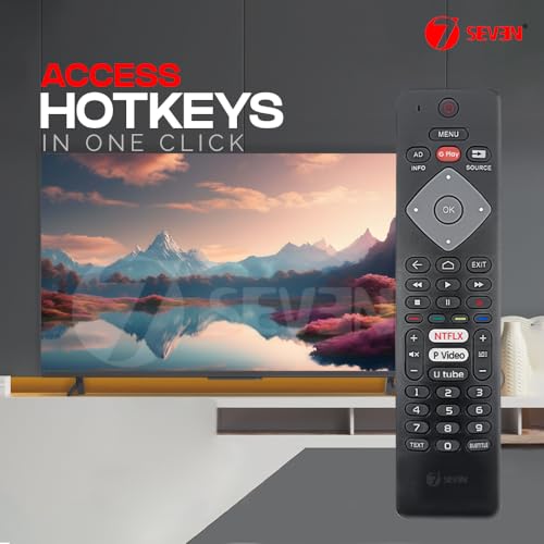 Image of 7SEVEN Compatible with Philips Smart TV Remote Suitable Only on 32PHT6815 /94 43PFT6815 /94 50PFL6870 /V7 32PHT5813S /94 43PFT5813S /94 50PUT6103S /94 Model's - No Voice Command