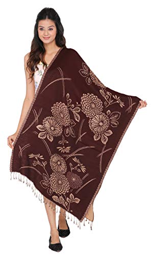 Image of KRITI Paisley Design Woollen Beige Color Shawl For Women