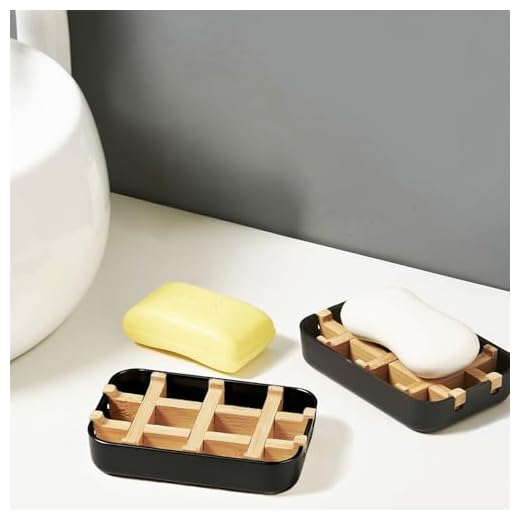 1pc Black Bathroom Soap Dish for Bar Soap