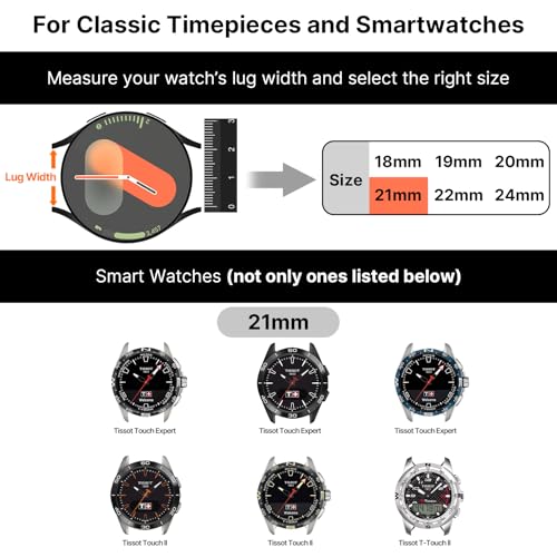 Image of Fullmosa Quick Release Premium Leather Watch Strap | 24 /22 /21 /20 /19 /18mm,Burnished Leather Watch Band Compatible with Samsung Amazfit Fossil Replacement Belt for Men and Women