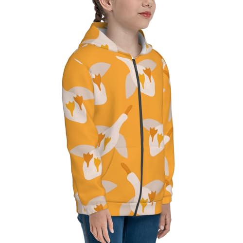 Flying Ducks Kid Hoodies Boys Zip Up Sweatshirts Girls Pullover with Pocket4