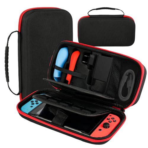 Aolso Switch kompatibel mit Nintendo Switch/OLED-Modell, Harte Switch Hülle Tragetasche, Nintendo Switch Joycon Netzteil...