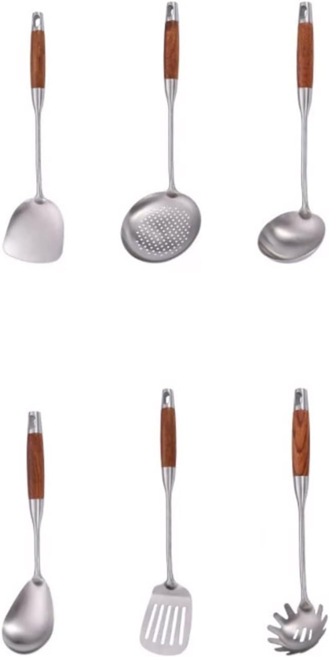 Cookware Dining Gadgets 6 Pieces Sets Cooking Spatulas Spoons for Cooking 304 Stainless Steel Kitchen Tools