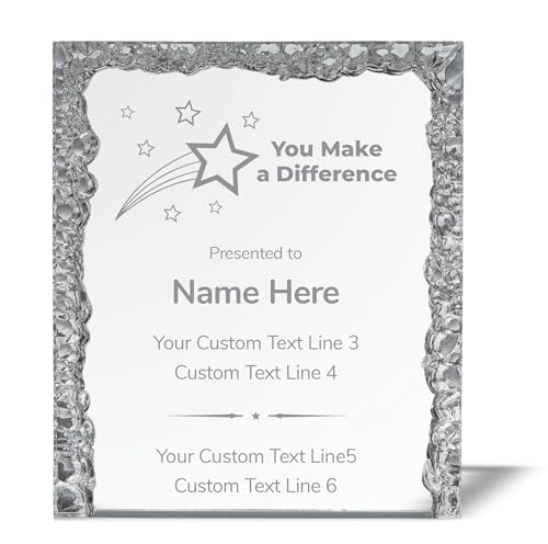 Custom Engraved Trophy | Acrylic Awards Personalized with Engraving | Shining Star | Above and Beyond | Making a Difference | Retirement | Appreciation | Excellence (You Make a Difference Award)