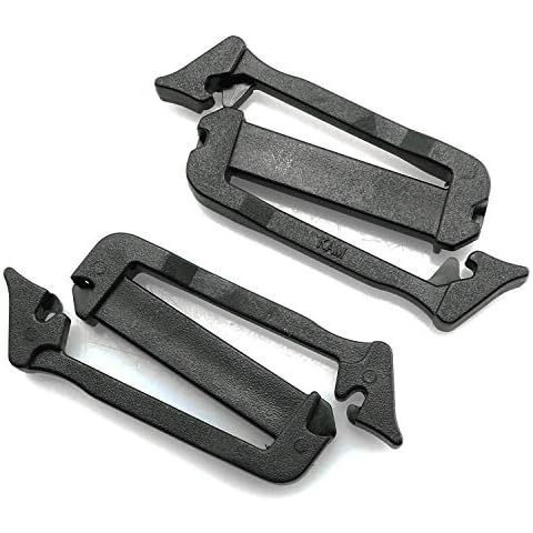 JCBIZ 8pcs Webbing Connecting Clip Black 25mm/ 1 Inch Webbing Connecting Clips Strap Buckle Tri Glides Slides Backpack Bag Clip, Black, 25 mm Cover