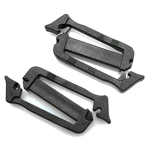 JCBIZ 8pcs Webbing Connecting Clip Black 25mm/ 1 Inch Webbing Connecting Clips Strap Buckle Tri Glides Slides Backpack Bag Clip