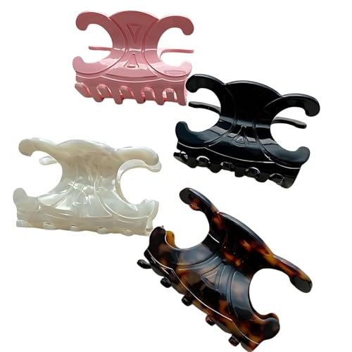 Premium durable acetate butterfly hair clips, 4 Pack. Medium Size