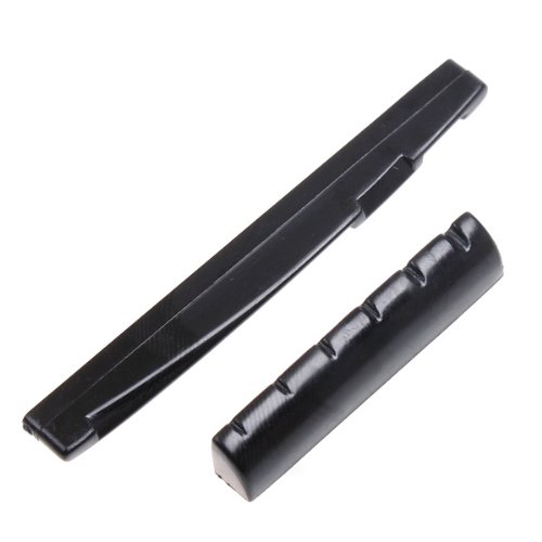 KKmoon Um Conjunto de Folk Guitar Bone Bridge Pinos Sela Porca