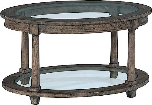 Hekman Lincoln Park Oval Coffee Table with Beveled Glass
