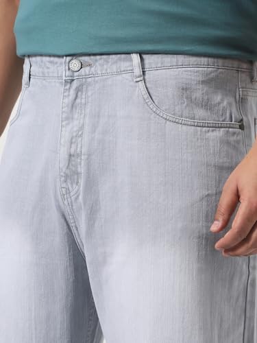 Image of Urbano Plus Men's Loose Baggy Fit Washed Denim Jeans Non-Stretchable