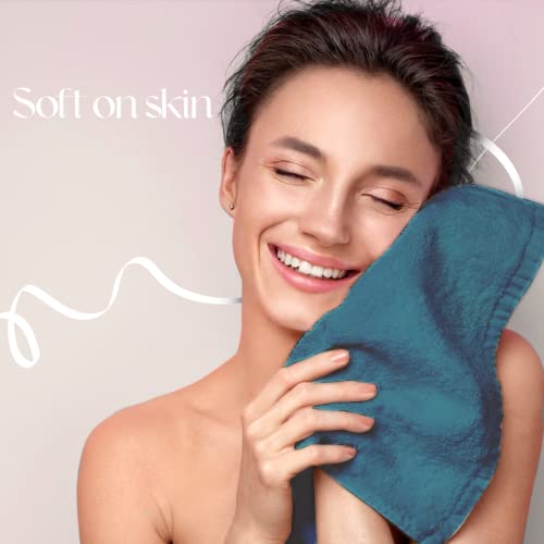 Image of NAKSH 450 GSM Super Absorbent Premium Hand Towel, Turquoise Green (Pk 2) | Soft,Fluffy & Fade Resistant Color | Luxurious & Stylish | Machine Wash
