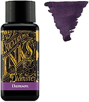 Diamine Fountain Pen Ink 30ml - Colour Wheel - 6 x Bottles - Delamere Green, Macassar, Pumpkin, Damson, Misty Blue, Syrah