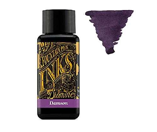 Diamine Füllfederhalter-Tinte, 30 ml, Farbrad, 6 x Flaschen, Delamere Green, Macassar, Kürbis, Zwetschge, Nebelblau, Syrah