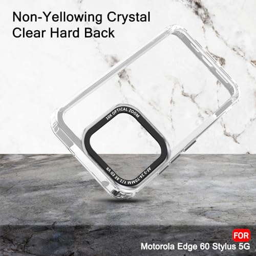 Image of TheGiftKart Hybrid Shockproof Back Cover Case for Motorola Moto Edge 60 Stylus 5G | Stylish Camera Border | Electroplated Buttons | Crystal Clear Hard Back Cover Case (TPU & PC, Transparent Bumper)