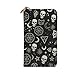 AOLBSPD Halloween Skull, Moon and Fantasy Symbol Hand Held Wallet Leather Long Billfold with Zipper Fashionable ﻿
