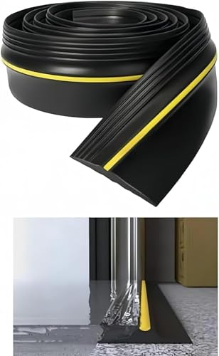 Zdaqian ゴムストリップ シャッター シーリングストリップ 隙間 対策 PVC素材 車庫 侵入防止 対策 滑り止めリッジ ガレージ 駐車場 衝突 扉 隙間 フロア 簡単取り付け コンクリート マット ガーデン ゴム 敷居 清潔 (3M,A)