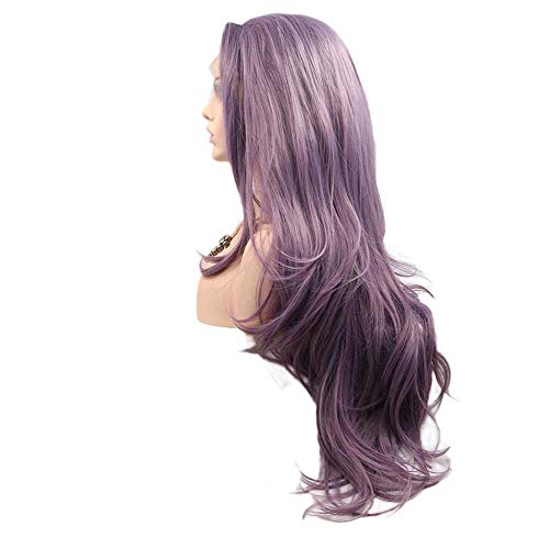Perruque synthétique violette longue pour masquer les cheveux fins - 6