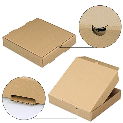 Image of YNK Pizza Box 10x10x1.5 Inches Corrugated Sample Brown (25 pcs)