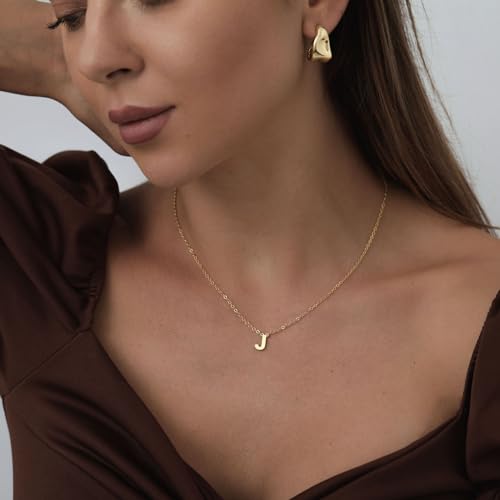 ASCOMY Initial Necklace for Women Dainty Gold Letter Necklaces 14k Gold Plated Personalized Tiny Initial Pendant Necklace Cute Letter A-Z Name Necklace Simple Initial Jewelry Gift for Women3