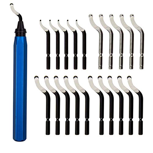 MAVAST Aluminum Deburring Tool with 21 High-Speed Steel Blades (Blue)