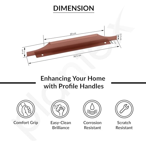 Image of Plantex Profile Handle for Kitchen Cabinet /12 Inch Aluminium Drawer Profile Handle /Wardrobe Pull Handle for Home /Office /Hotel - Pack of 1 (Rose Gold)