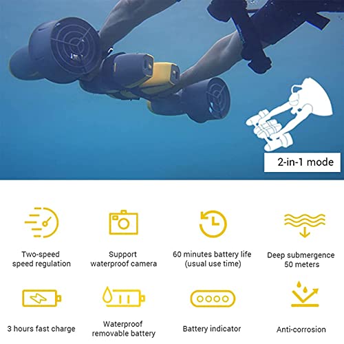 Lxwyq Onderwater Sea Scooter voor zowel volwassenen als kinderen, 600W Onderwater Scooter Jet 50 Meter Duikuitrusting voor Scuba Duiken Snorkelen Avonturen Zwembad Gear - Image 7