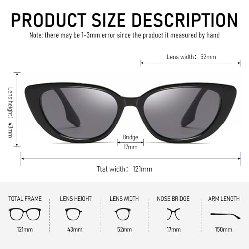 Trendy Sunglasses For Women, Retro Womens Small Square Cat Eye Sun Glasses UV Protection3