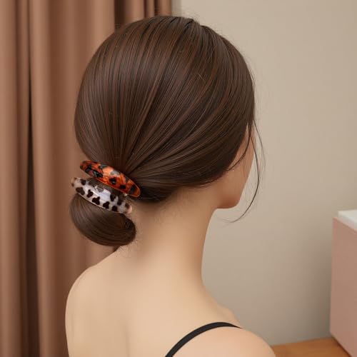 Pack de 2 Pinzas para el Cabello Color Café Claro y Café Oscuro con Diseño Animalado, Clips de Primavera para Mujeres, Accesorios de Moda para Peinados, Moños y Estilos Semi-recogidos miniatura 4