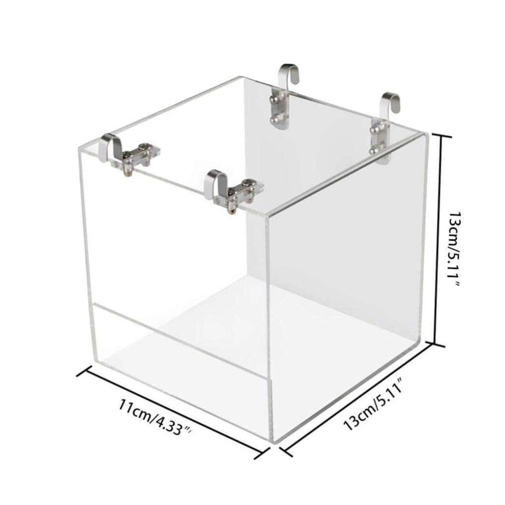 Baignoire à oiseaux Cage Bain d'oiseau Pet Oiseau avec Crochet de suspension en métal pour Perroquet Perroquet Douche Transparent pour la maison