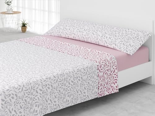 Liniva Home - Juego de Sábanas Coralina Estampada, térmica para Invierno - Modelo Cano (Malva, 105)