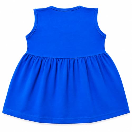 Image of Baby Girls Cotton Sleeveless Butterfly Print A-Line Frock Dress with Bow.