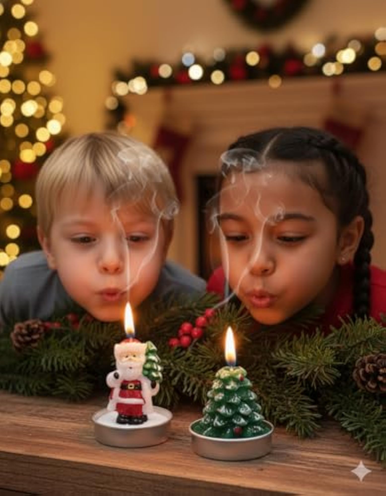 Christmas Tea Light Candles Set, Festive Designs