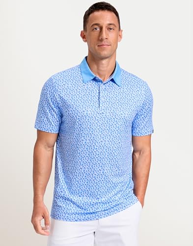 Image of Men's Golf Polo Shirts Dry Fit Performance Moisture Wicking Casual Print Golf Shirts for Men Breathable