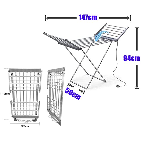 Heated Clothes Drying Rack,Towel Warmer Machine with 20 Heated Bars, 50Hz/230W Foldable Airer Stable Dryer for Home, Free-Standing Heating Garment Dryer Towel Rail Space Saving for Home Indoor/Outdoo - Image 3