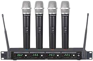 GTD Audio 4 Handheld Wireless Microphone Cordless mics System, Ideal for Church, Karaoke