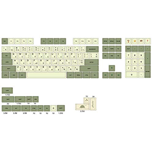 XDA V2 Matcha Green Tea Dye Sub Keycap Set Thick PBT for Keyboard gh60 Poker 87 tkl 104 ansi xd64 bm60 xd68 xd84 xd96 Janpanese (Matcha Set JAN x1)