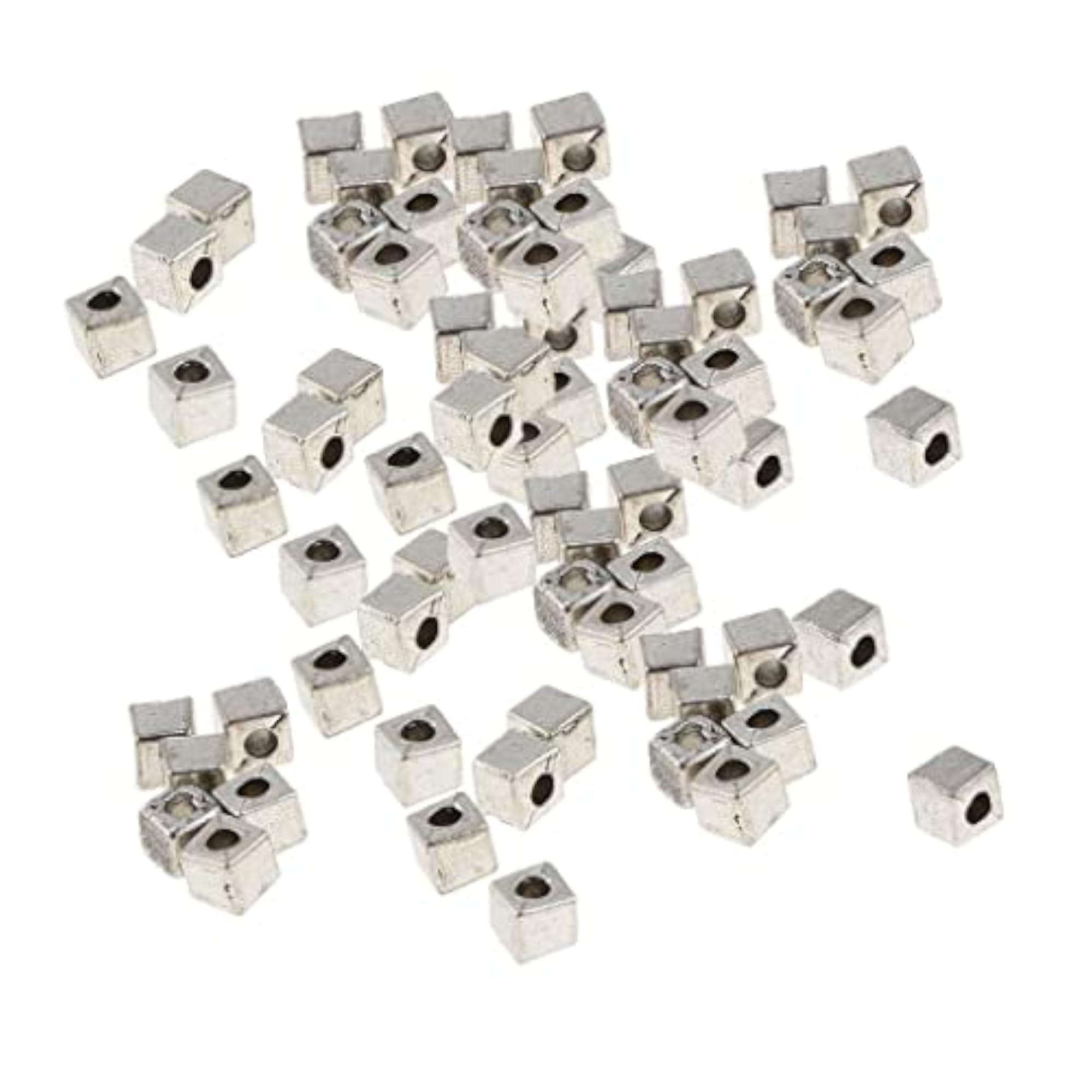 Alloy Bead Square Spacer Loose Beads for DIY Jewellery