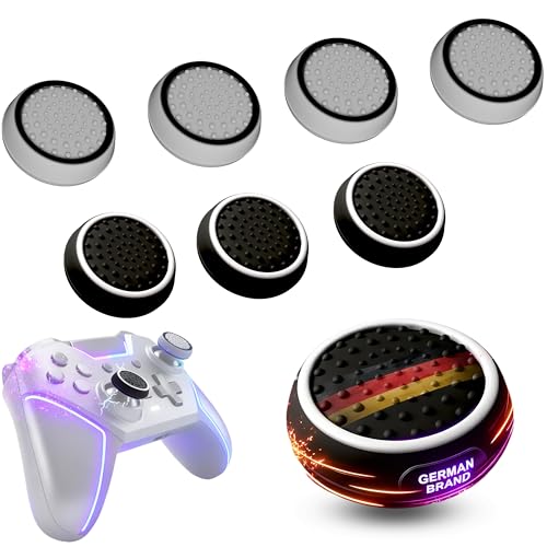 MatoSan 8 Stück Black & White Thumbstick Kappen – Kompatibel mit PS5 & PS4 Controllern – Silikon Aufsätze für mehr Präzision und Halt – Gaming Zubehör für besseren Grip