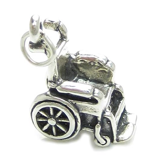 Rollstuhl Sterlingsilber Charm .925 x 1 deaktiviert Rollstuhl Charms sslp2889