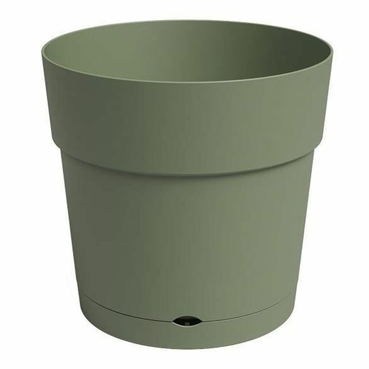 Artevasi Capri Wide Pot, Riserva d'Acqua, Vaso in plastica, 50cm, Colore Verde Cenere