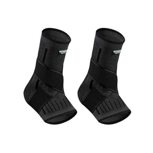 LQSCJS 1 Paire Chevillere entorse, Chevillère à Sangle, attelle de cheville, Chevilliere de Maintien Renforcé Bande pour les Foulures, Ligamentaire Entorses et Blessures Sport (Noir)