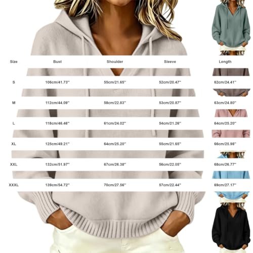 Sweaters for Women Oversized Knit Hooded Sweater Warm Cozy Pullover Tops - image 6
