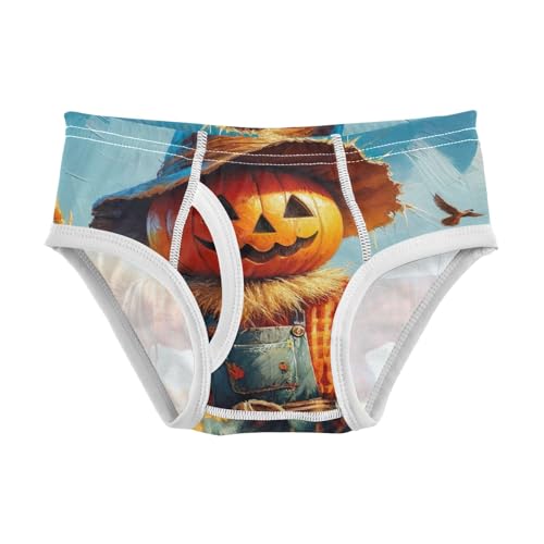 ODAWA Scarecrow Pumpkins Autumn Soft Underwear Briefs Tagless 2T Boys Underwear Briefs