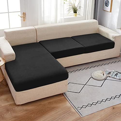 Rosnek High Stretch Sofa Cushion Covers Jacquard Sofa Couch Cushion Covers Seat Slipcover Furniture Protector with Elastic Bottom(1 Seater, 1PC)