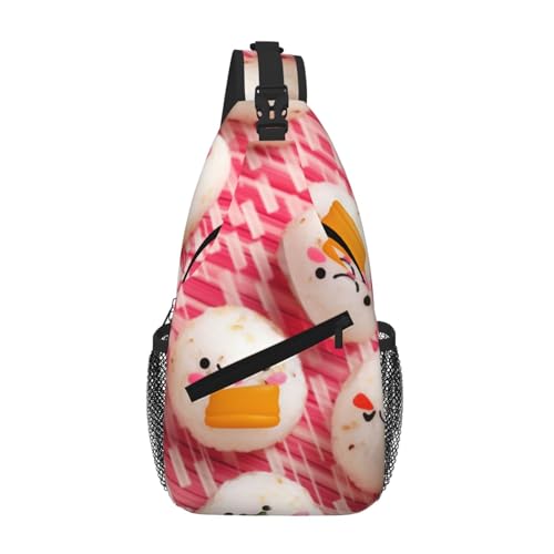 Lovely Rice Ball Printed Cross Chest Bag Diagonally Chest Messenger Bag