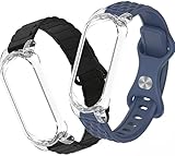 Adjustable Replacement Strap, Compatible with Plaud NotePin/NotePin S AI Voice Recorder,Magnetic Silicone Wristband with PC Case, 2 Styles Business Casual Design, 2-Pack